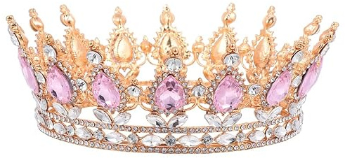 WOONEKY De Novia Con Diamantes De Imitación Tiara Vintage Para Mujer Accesorio Elegante Para Boda Y Fiesta Tocado De Pelo De 6.3X6.3X2.1 Pulgadas