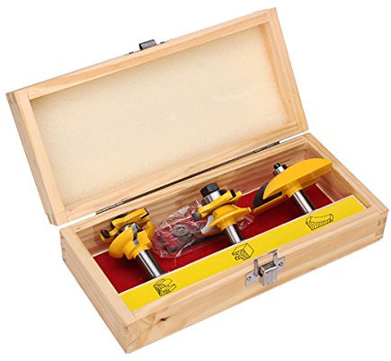 Fresa per smussare, fresa per legno Set di 3 frese for legno in carburo di tungsteno da 1/2 pollice