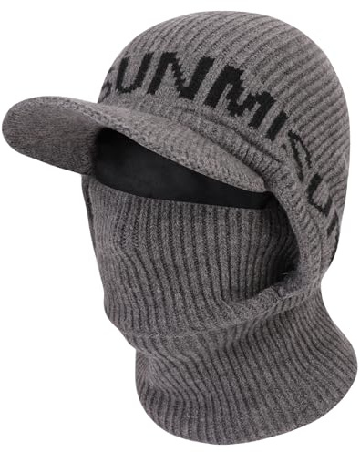 AYPOW Sturmhaube Winter Gestrickte Skimaske, Multifunktional Warme Beanie Mütze mit flexiblem Halswärmer,Winddichter, Atmungsaktive Balaclava Gesichtshaube Radfahren Motorrad Draußen