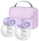 Nuliie Milchpumpe Elektrisch tragbare, Elektrische Milchpumpe freihändig mit 4 Saugmodi und 12 Stufen, inklusive 14/17/20/24/27 mm Flansch für jede Mutter (2packs, Purple)