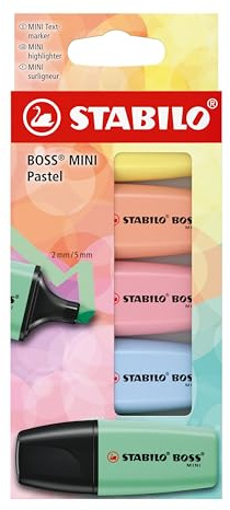 STABILO - Textmarker - BOSS MINI Pastel - 5er Pack - 5 Farben