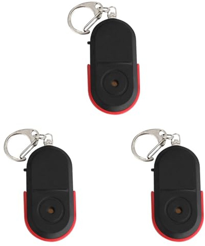 Lbvzxkad 3X Anti-Lost Whistle Key Finder Wireless Alarm Smart Tag Key Locator Keychain Tracker Whistle Sound LED Light Tracker