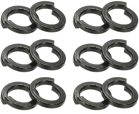 PATIKIL Arandelas de Seguridad Divididas M4, 124Pcs Arandelas de Seguridad Partidas 304 Acero Inoxidable Zincado Negro Para Tornillos Tuercas Pernos, 4mm X 6mm X 1mm