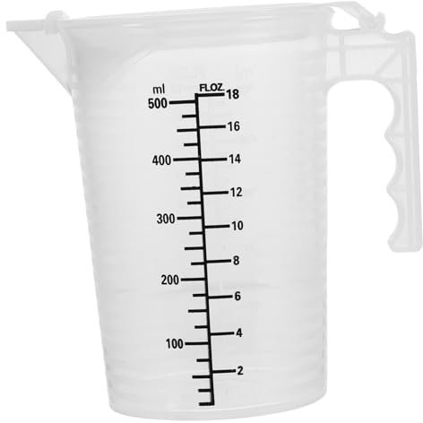 NOLITOY Misurino Trasparente 500ml Coperchio in Pp Resistente All’usura Tazza Graduata Per Latte e Caffè Uso Domestico Bar Ristorante Cucina