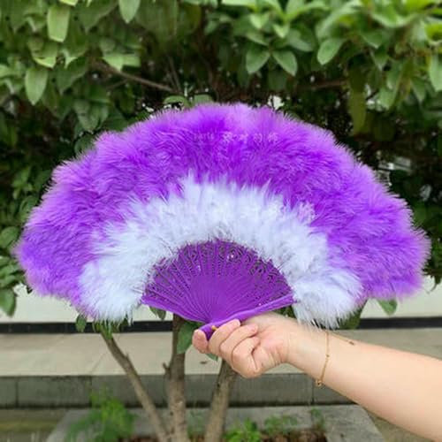 Grand éventail pliable en plumes de paon, éventail chinois en plumes, pour mariage, cosplay, danse, décoration d'intérieur, Abanico-G22