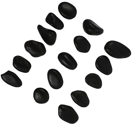 Gadpiparty 16 Bastelkiesel aus Schwarzem Stein zum Bemalen Flache Selbstgemacht Steine für Jugendliche und Kinder Robust und Leicht zu Bemalen zum Dekorieren von Schlafzimmer und Wohnzimmer