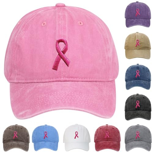 Casquette Octobre Rose De Baseball Femme - Octobre Rose Accessoires Femme 2025 Cancer du Sein Chapeau De Sport Stylé De Visière Cap Casquettes Coton Snapback Large Bord