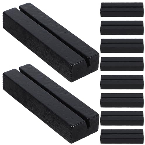 ARTSEWPLY 10 Piezas Soportes de Madera Rústica para Tarjetas y Fotos Base con Ranura para Exhibición de Portanotas y Portatarjetas para Mesa Decoración Funcional y Ordenada