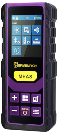 Ermenrich Reel PRO GL100 Professional Laser Distance Meter, Linear & Spatial Area/Volume/Angle, Measurements, Pythagorean Mode, Unit Switching, with Built-in Memory, for Indoor and Outdoor Use