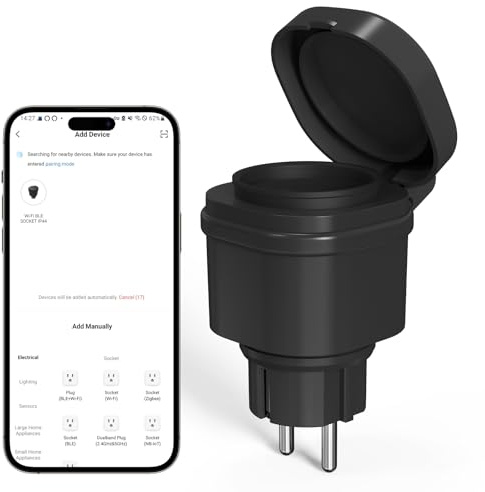 SURNICE WLAN Steckdose Outdoor, IP44 Wasserdicht, 3000W | umweltfreundliche Materialien, EU-GRS-Zertifizierung erfüllen, für Gartenarbeiten, Außenbeleuchtung oder Bewässerung