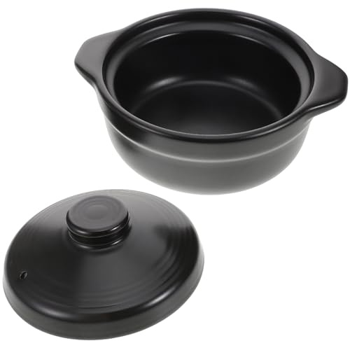 Toyvian Casserole en Céramique 126L Couvercle Pot de Cuisson pour Soupe et Ragoût Marmite Multifonction pour Cuisson Domestique Ustensile Cuisine pour Mijotés et Repas Quotidiens