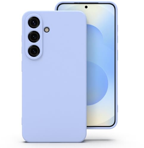 Zuvirelx Silikon Handyhülle für Samsung Galaxy S25 Hülle, Weiches Griff, Dünne, Minimalistisch, Stoßfest, rutschfest, Taschenpassend - Flieder
