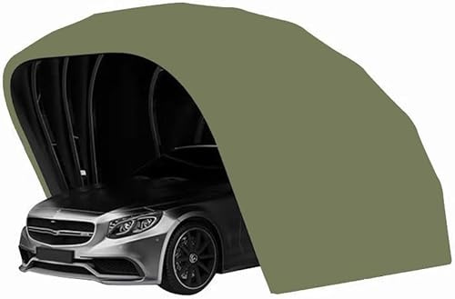 Cochera De Acero Inoxidable, Toldo Retráctil Plegable para Coches, Refugio Duradero Semiautomático, Garaje Plegable Móvil, Green