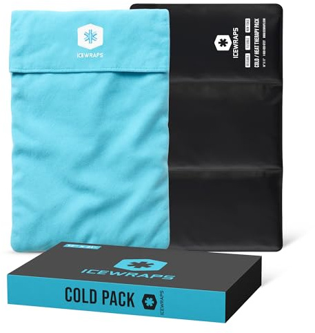 ICEWRAPS 12 x 21 Extra Large Reusable Ice Pack with Soft Fabric Cover, Flexible Cold Therapy Clay Pack for Knee & Back Swelling, Chronic Pain Relief – FSA-HSA Eligible