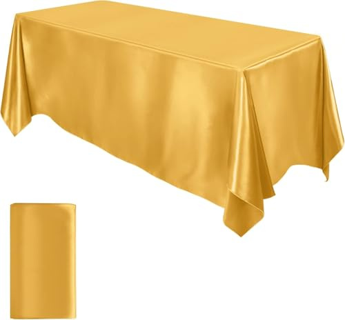 58 x 126 Zoll rechteckige, waschbare Tischdecke, schmutzabweisend, Dekoration für Bankette, Hochzeiten und Partys (Gold)