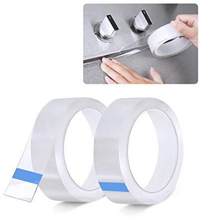 2 Rollen Dichtband Selbstklebend, Waterdichte en Dreckig Tape, Wannendichtband, für Fenster Tür WC Küche Bad, Lücke, Fliese,Waschbecken (Transparente Farbe)