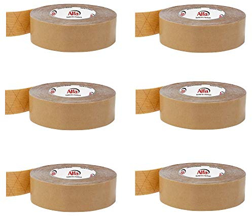 226 ALFA - Ruban adhésif spécial double-face StrongTac, 50 mm x 50 m, 6 pièces, pour montage de plinthes en tissu ou moquette, extrêmement fixant