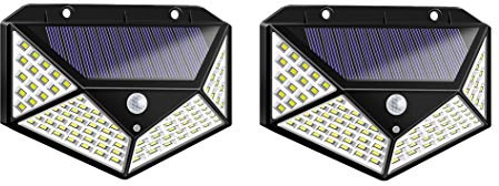 tempo di saldi Coppia di Faretti da Esterno Crepuscolari ad Energia Solare con 100 LED
