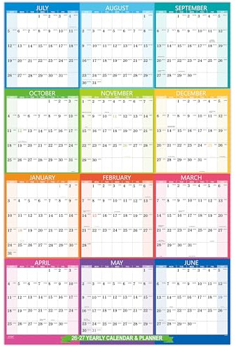 2022 Årlig väggkalender - 2022 Årlig väggkalender med tjockt papper, januari 2022 - december 2022, 35 tum x 23 tum, XLarge, färgglad