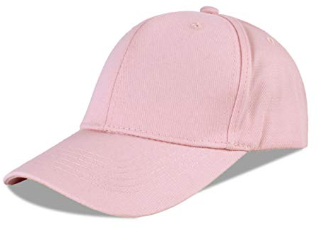 LANGZHEN Baseball Dad Cap 100% Baumwolle Passt Männer Frauen Klassische Verstellbare Plain Hat (Structured-Pink)