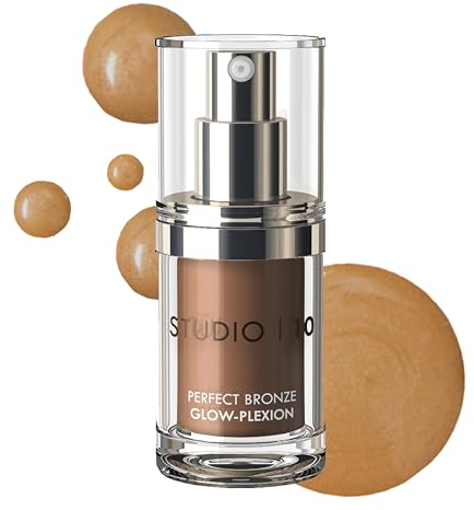 Studio10 Perfect Bronze Glow Plexion Face Bronzer and Highlighter for Mature Dry or Textured Skin with No Shimmer Finish
