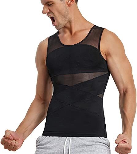 Débardeur de Compression Homme Maillot de Corps Gaine Ventre Plat Homme T Shirt Gainant Minceur sous-vêtements