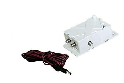 Alimentation amplifiée 20dB 12 V / 24 V d'Antenne TNT Omni Trinappe - 1 entrée 2 Sorties, pour Camping Car Caravane Camion Bateau