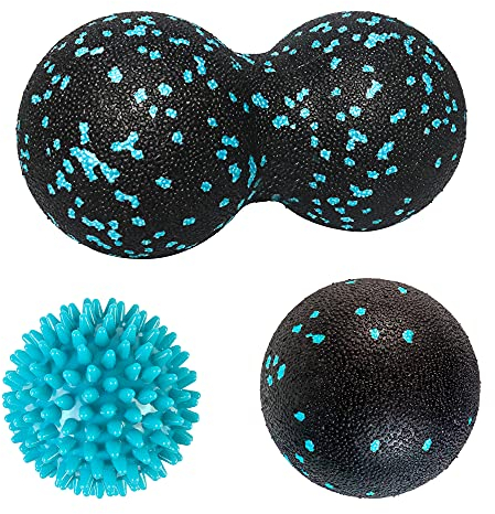 Kouclaa Balls Set-Spiky ball-Peanut Massage-Lacrosse Ball.Ideal for Self Myofascial Trigger Point Release, Deep Tissue Massage, Yoga - Designed to Relieve Stress and Relax Tight Muscles
