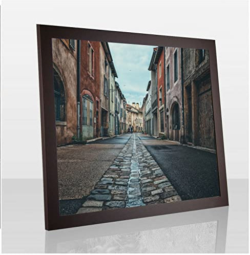 Orion Deluxe Bilderrahmen Posterrahmen 48x34 cm Puzzlerahmen Braun Dunkelbraun Antireflex Kunstglas Hintergrund Weiss