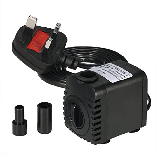 Irfora 600L/H 8W Submersible for Aquarium Tabletop Fountains Pond Water Gardens and Hydroponic Systems with 2 Nozzles AC220-240V