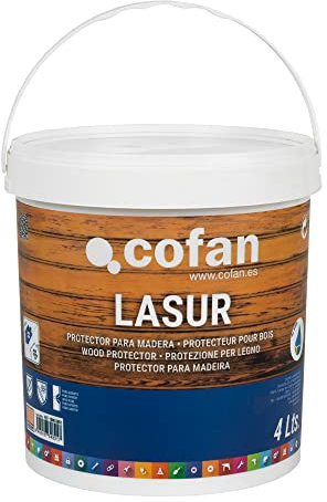 Cofan Lasure Protection à l'eau pour Bois | Incolore avec finition mate | Pot de 4 litres
