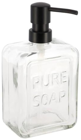 Clear Glass Soap Dispenser Pure SOAP 18 FL OZ
