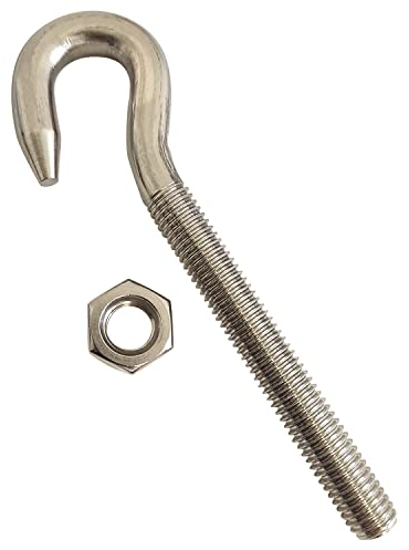 4 juegos de tornillos M8 de acero inoxidable con rosca derecha que incluye tuercas de 95 mm de longitud, gancho para colgar robusto resistente a la corrosión para proyectos de valla de jardín