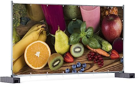 Wallario XXL Outdoor-Poster für Garten oder Balkon Bunte Smoothies mit Obst in der Küche, Motivbanner Größe: ca. 340 x 173 cm, Outdoor-Bild