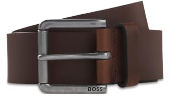 BOSS herrbälte Joris Sz40 med logotyp på stiftspännet, Mörkbrun 203, 90