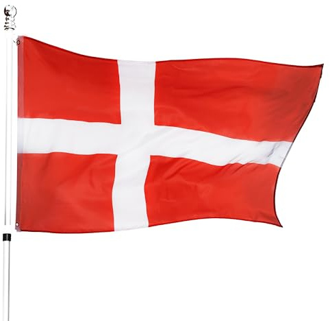 Eurovision Dänemark-Flagge, groß, 152 cm x 91 cm, Dänemark-Flagge, 152 cm x 91 cm, ideal für Dänemark-Events, Nationaltage, Festivals und Sportfeiern