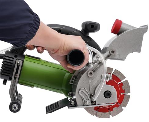 Kaichenyt Mauernutfräse, Nutbreite 50 mm Max Nuttiefe 37 mm Max Durchfluss 54Oz/min Softstart Betonnutschneidemaschine mit 2 Sägeblättern