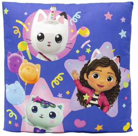 ms móvil shop GABBY'S Dollhouse Cojín Infantil Dibujos Animados Decorativo de 35x35cm Gabby y Sus Amigos 100% Polyester - Diseños Coloridos - Cojines Infantiles | Producto Oficial