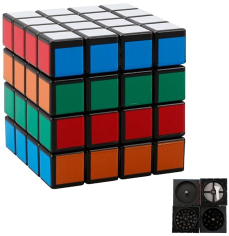 Rumyve Square Grinder,Zinc Alloy Metal Spice Grinder Sharp Teeth,Magic Cube Shape Travel Accessories for Herb Spice Grinding Birthday Party Gifts