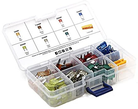 120-teiliges Standard-Kfz-LKW-Flachsicherungsset - 5 A / 7,5 A / 10 A / 15 A / 20 A / 25 A / 30 A ATM Mini-Auto-Sicherung Ersatzsicherung