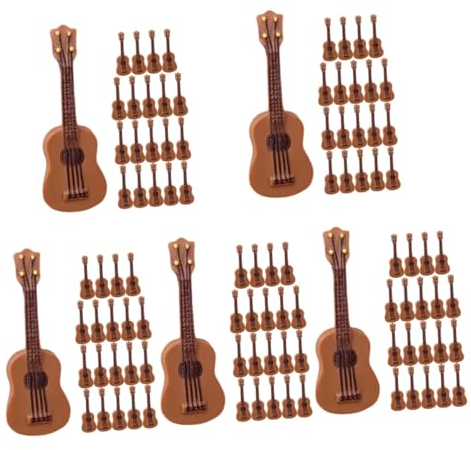 ibasenice 125stücke Miniaturgitarre Aus Resin Kreative Deko Für Puppenhäuser Musikinstrumente Für Sammler Für Miniaturlandschaften Und Fotodekorationen