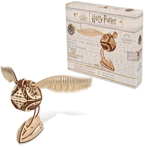 UGEARS Harry Potter Golden Snitch – 3D-träpussel för vuxna, modellbyggsatser, 3D-pussel Harry Potter-pusselset, gör-det-själv-hantverk, 3D-trämodellkit för vuxna, hjärngympussel