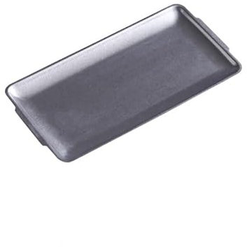 ZERAPH Plateau de Service Multifonctionnel rétro en métal et Acier Inoxydable, Plateau pour Tasses à thé, Plateau rectangulaire pour Desserts, Barbecue, Kebab, Assiette de Service (C)