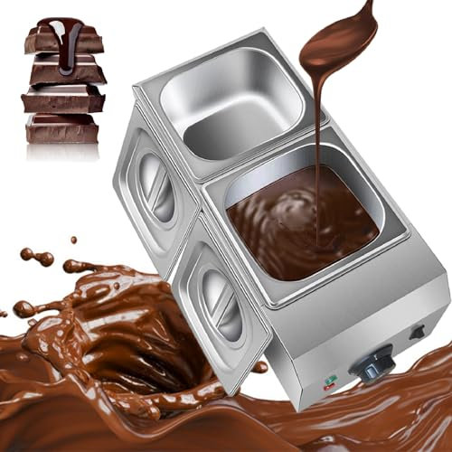 Ollas Para Derretir Chocolate, MáQuina Comercial Para Derretir Chocolate Caliente Doble, Calentador EléCtrico CilíNdrico De 2 Rejillas,220V