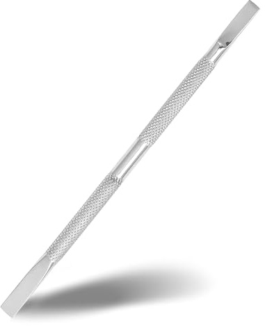 Jack Shaver® Cuticle Pusher Professional Double Ended Hypoallergenic Stainless Steel Metal Pusher Durable Manicure and Pedicure Tool for Fingernails and Toenails (Silver) Style No. (11)