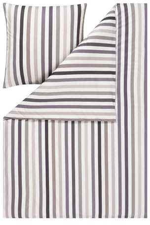 Estella Mako Interlock Jersey Bettwäsche Tavaro grau 1 Bettbezug 135 x 200 cm + 1 Kissenbezug 80 x 80 cm
