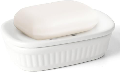 Ruioomeep Seifenschale, Seifenschale mit Ablaufseifenhalter Keramik Doppelschicht Abtropffläche für Hält Seife Trocken Vintage für Küche Badezimmer und Dusche