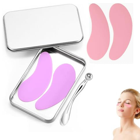 2 mascherine riutilizzabili in silicone sotto gli occhi - Idratanti ecologiche e supportano la compattezza della pelle, aiutano a diminuire linee sottili, occhi gonfi, occhiaie - Cuscinetti in gel