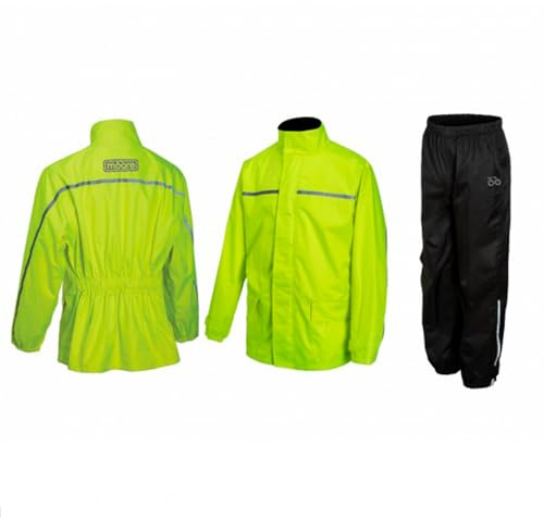 Moore Traje de Lluvia Rain Twill Fluo Negro – Impermeable 20,000 mm, Costuras Termoselladas, Alta Visibilidad. (Fluo y Negro, 6XL)