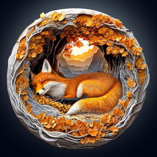 WOODBESTS Holzpuzzles für Erwachsene - Fuchs Puzzle | Holz puzzle Tierform, Wooden Puzzle mit Geschenkbox zum Verschenken (34 × 33.4 cm, 270 Teile)